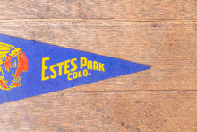 Load image into Gallery viewer, Estes Park Colorado Felt Pennant Vintage Blue National Park Wall Decor - Eagle&#39;s Eye Finds
