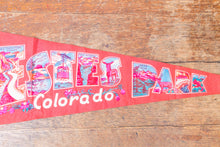 Load image into Gallery viewer, Estes Park Colorado Felt Pennant Vintage Red National Park Wall Decor - Eagle&#39;s Eye Finds
