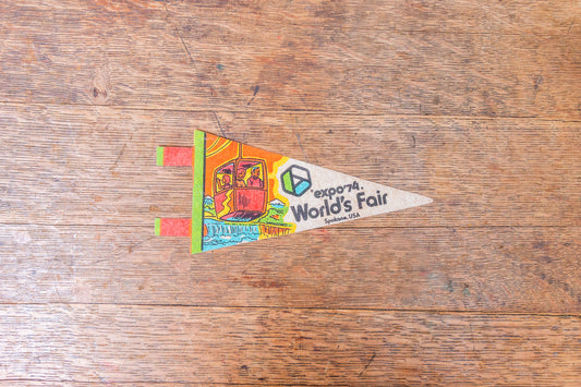 Expo 74 Spokane Felt Pennant Vintage Retro Washington Wall Decor