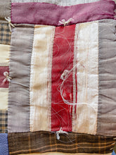 Load image into Gallery viewer, Fence Rail Strip Quilt Vintage  Hand Stitched Farmhouse Decor
