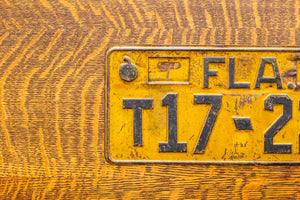 Florida 1935 License Plate Vintage Yellow Classic Car Decor T17-229