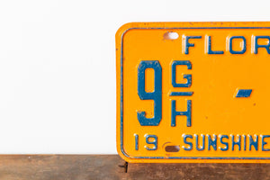 1964 Florida License Plate Orange Blue Vintage 9GH-462 DMV Clear YOM