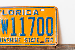 1964 Florida License Plate Vintage  DMV Clear YOM 12W11700