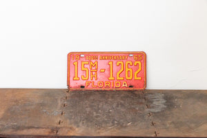 Florida 1965 License Plate 400th Anniversary Vintage Red Wall Decor - Eagle's Eye Finds