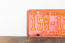 Load image into Gallery viewer, Florida 1965 License Plate 400th Anniversary Vintage Red Wall Decor - Eagle&#39;s Eye Finds
