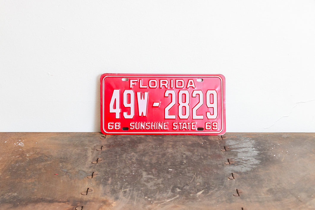 Florida 1969 License Plate Sunshine State Vintage Wall Hanging Decor NOS 49W-2829