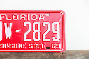 Florida 1969 License Plate Sunshine State Vintage Wall Hanging Decor NOS 49W-2829