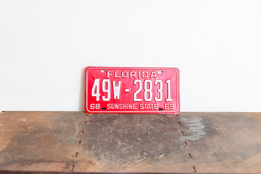 1968 Florida 1969 License Plate Sunshine State NOS 49W-2831
