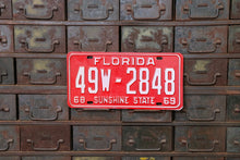 Load image into Gallery viewer, 1968 1969 Florida License Plate Sunshine State Vintage Wall Hanging Decor 49W-2848
