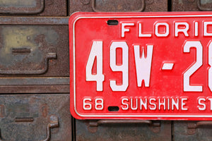 1968 1969 Florida License Plate Sunshine State Vintage Wall Hanging Decor 49W-2848