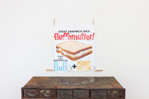 Fluffernutter Marshmallow Fluff Vintage 1960s Advertising Poster
