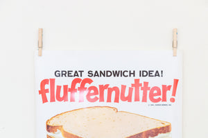 Fluffernutter Marshmallow Fluff Vintage 1960s Advertising Poster
