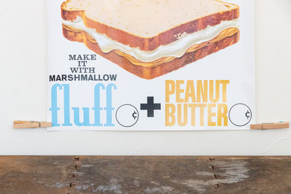 Fluffernutter Marshmallow Fluff Vintage 1960s Advertising Poster