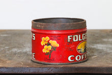 Load image into Gallery viewer, Folger&#39;s Coffee Tin Small Vintage Red Mid-Century Advertising Tin - Eagle&#39;s Eye Finds
