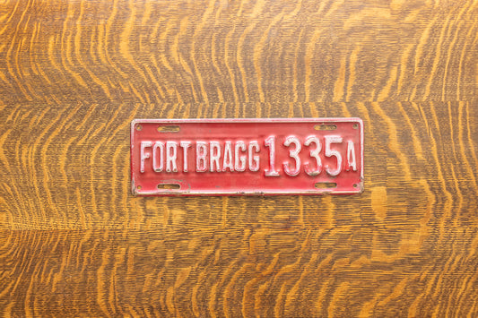 1930s Fort Bragg North Carolina License Plate Topper Vintage NC