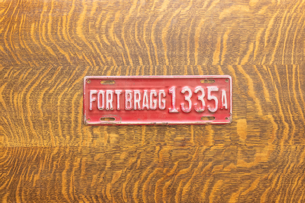 1930s Fort Bragg North Carolina License Plate Topper Vintage NC