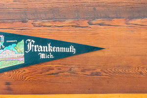 Frankenmuth Michigan Felt Pennant Vintage Black Wall Decor