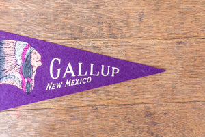 Gallup New Mexico Purple Felt Pennant Vintage NM Wall Decor - Eagle's Eye Finds