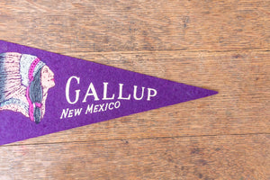 Gallup New Mexico Purple Felt Pennant Vintage NM Wall Decor - Eagle's Eye Finds