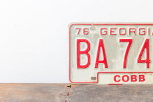 Georgia 1976 License Plate Vintage Wall Decor BA 7494 - Eagle's Eye Finds