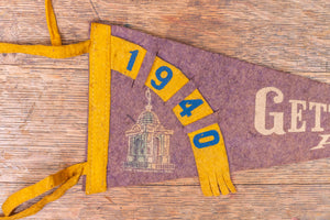 Gettysburg Pennsylvania Felt Pennant Vintage Purple PA Wall Decor - Eagle's Eye Finds