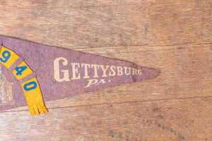 Gettysburg Pennsylvania Felt Pennant Vintage Purple PA Wall Decor - Eagle's Eye Finds