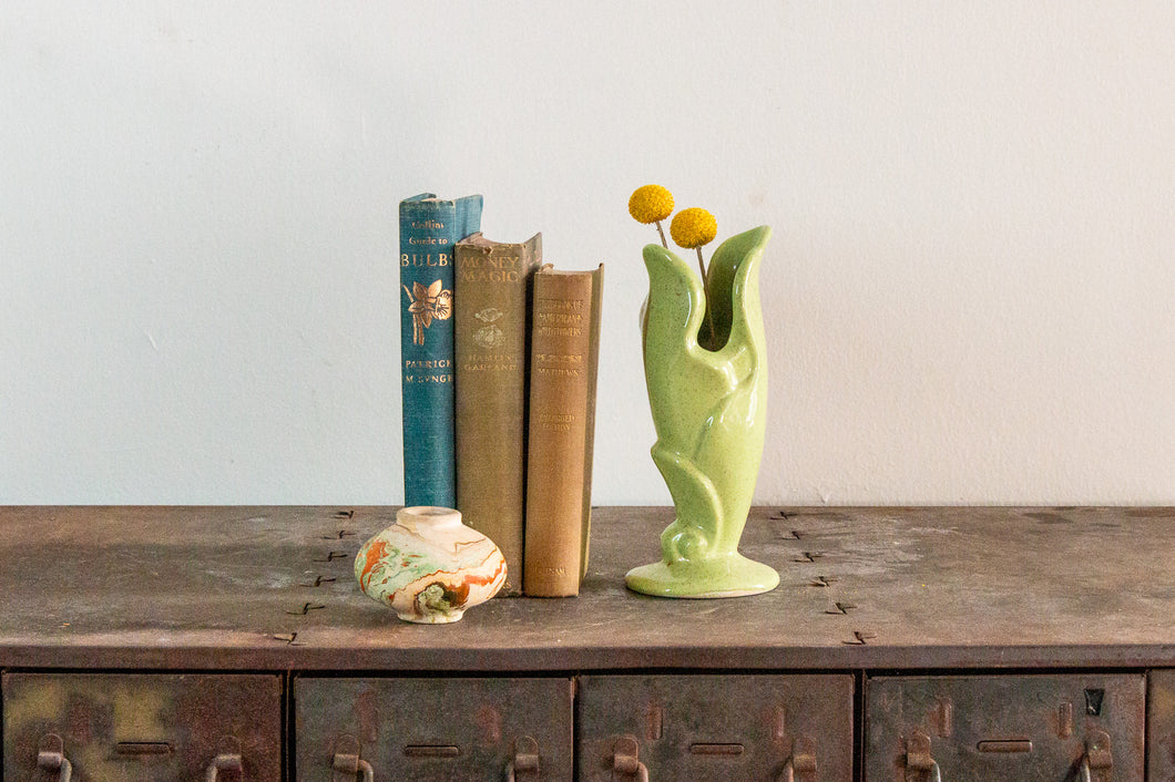 Gilmer Art Pottery Vase Green Vintage