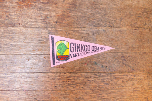 Ginkgo Gem Shop Washington Felt Pennant Vintage Mini Pink Decor - Eagle's Eye Finds