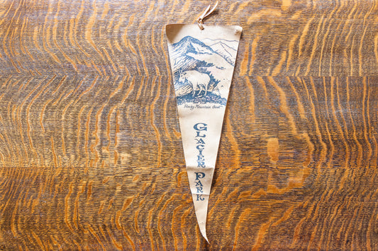 Glacier National Park Leather Pennant Vintage Wall Decor