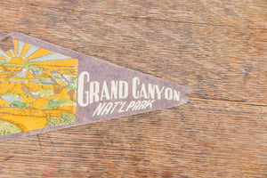 Grand Canyon National Park AZ Gray Felt Pennant Vintage Wall Decor