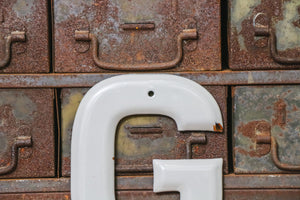 Gray Letter G Porcelain Vintage Wall Hanging Decor Initials Name Letter - Eagle's Eye Finds