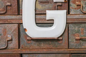 Gray Letter G Porcelain Vintage Wall Hanging Decor Initials Name Letter - Eagle's Eye Finds