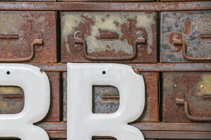 Gray Letter R Porcelain Vintage Wall Hanging Decor Initials Name Letter - Eagle's Eye Finds