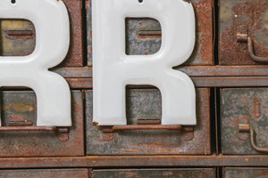 Gray Letter R Porcelain Vintage Wall Hanging Decor Initials Name Letter - Eagle's Eye Finds