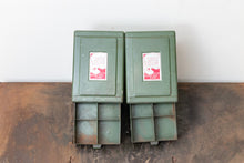 Load image into Gallery viewer, Green File Drawer Set Vintage Industrial Parts or Supply Storage - Eagle&#39;s Eye Finds
