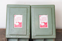 Load image into Gallery viewer, Green File Drawer Set Vintage Industrial Parts or Supply Storage - Eagle&#39;s Eye Finds
