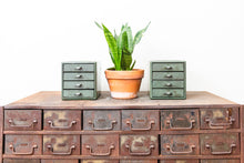 Load image into Gallery viewer, Green File Drawer Set Vintage Industrial Parts or Supply Storage - Eagle&#39;s Eye Finds

