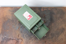 Load image into Gallery viewer, Green File Drawer Set Vintage Industrial Parts or Supply Storage - Eagle&#39;s Eye Finds
