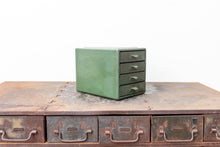 Load image into Gallery viewer, Green File Drawer Set Vintage Industrial Parts or Supply Storage - Eagle&#39;s Eye Finds
