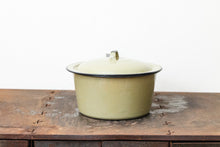 Load image into Gallery viewer, Enamelware Sauce Pan Pot Vintage Green and Black Kitchen Decor Accent - Eagle&#39;s Eye Finds
