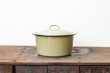 Load image into Gallery viewer, Enamelware Sauce Pan Pot Vintage Green and Black Kitchen Decor Accent - Eagle&#39;s Eye Finds
