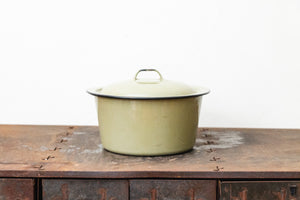 Enamelware Sauce Pan Pot Vintage Green and Black Kitchen Decor Accent - Eagle's Eye Finds