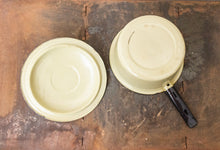 Load image into Gallery viewer, Enamelware Sauce Pan Pot Vintage Green and Black Kitchen Decor Accent - Eagle&#39;s Eye Finds
