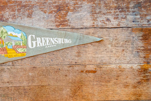 Greensburg Kansas Grey Felt Pennant Vintage Wall Hanging Decor