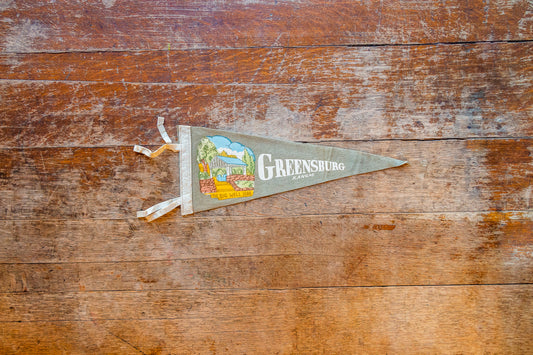 Greensburg Kansas Grey Felt Pennant Vintage Wall Hanging Decor