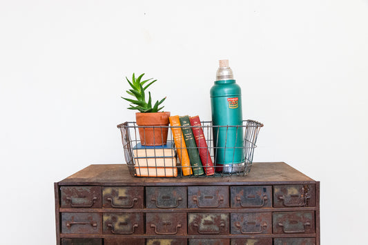 Wire Gym Locker Basket Vintage Display Storage out of Anderson Indiana