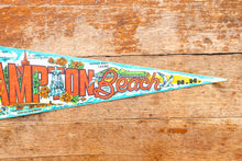 Load image into Gallery viewer, Hampton Beach New Hampshire Blue Felt Pennant Vintage Retro Wall Decor
