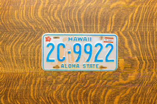 Hawaii 1976 Diamond Head License Plate Vintage Wall Decor 2C-9922