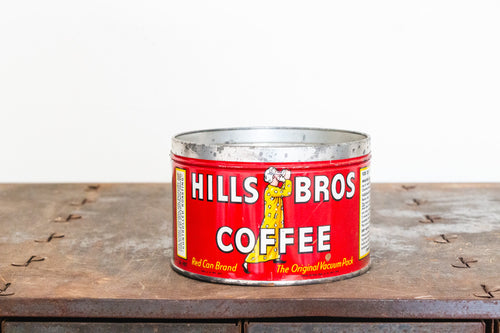 Hills Bros Coffee Tin Can Vintage Kitchen Storage Decor - Eagle's Eye Finds