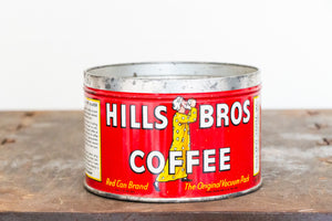 Hills Bros Coffee Tin Can Vintage Kitchen Storage Decor - Eagle's Eye Finds
